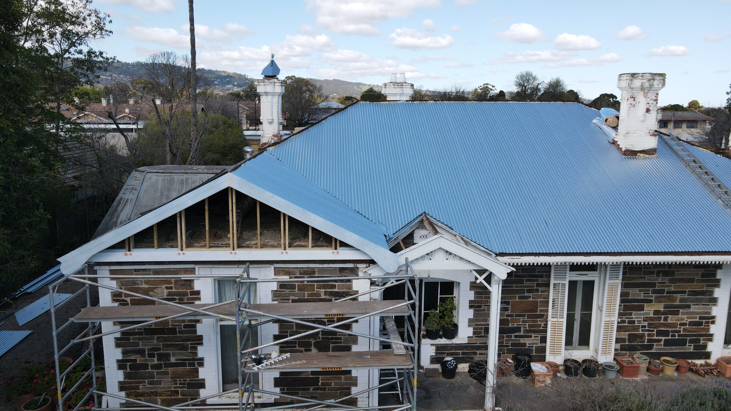 Top View of Colorbond Roofing Panels Roof view showcasing Colorbond roofing panels
