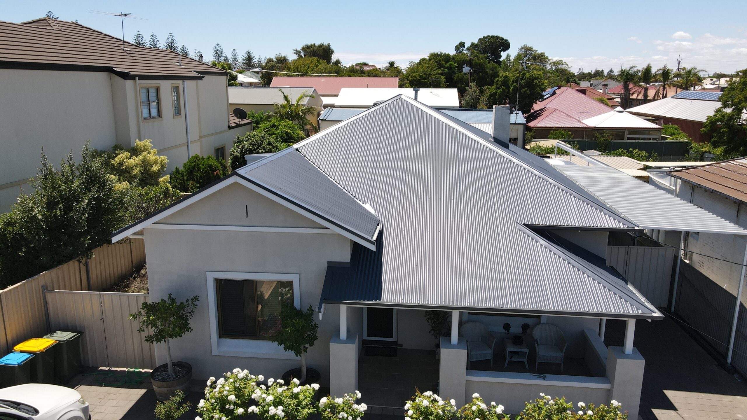 Completed Two-Storey Roofs Finished roofs on a two-story home
