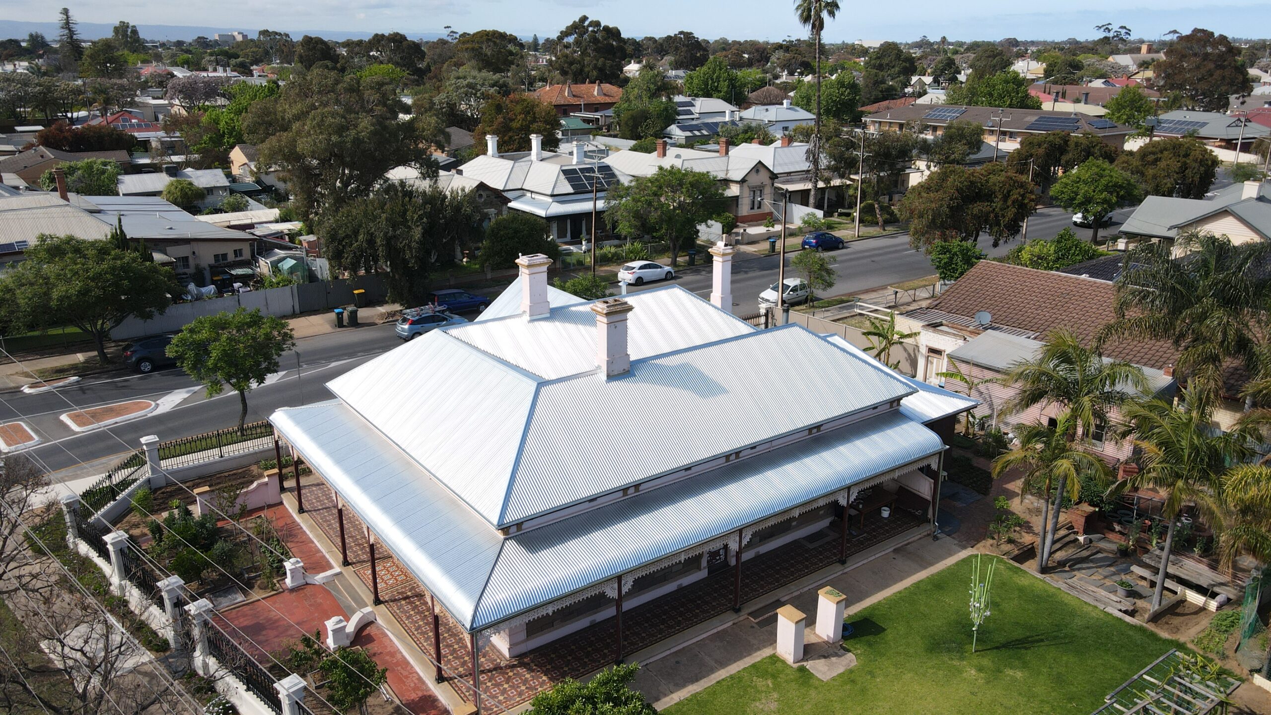 Sloped Roof with Colorbond Roofing Sloped roof design with Colorbond roofing panels